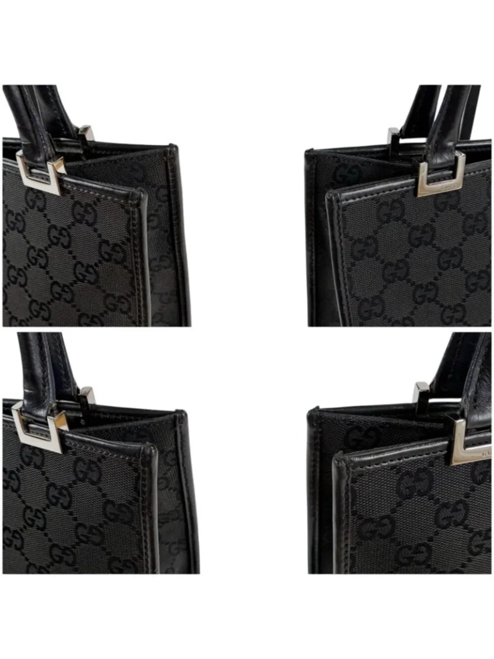Gucci GG Canvas Jackie Line Mini Tote Bag Black